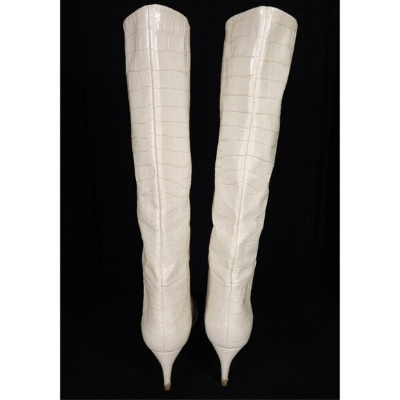 Paris Texas 60 Tall Boots 42 US 12 Womens Off-White Croc $965 - Picture 7 of 15